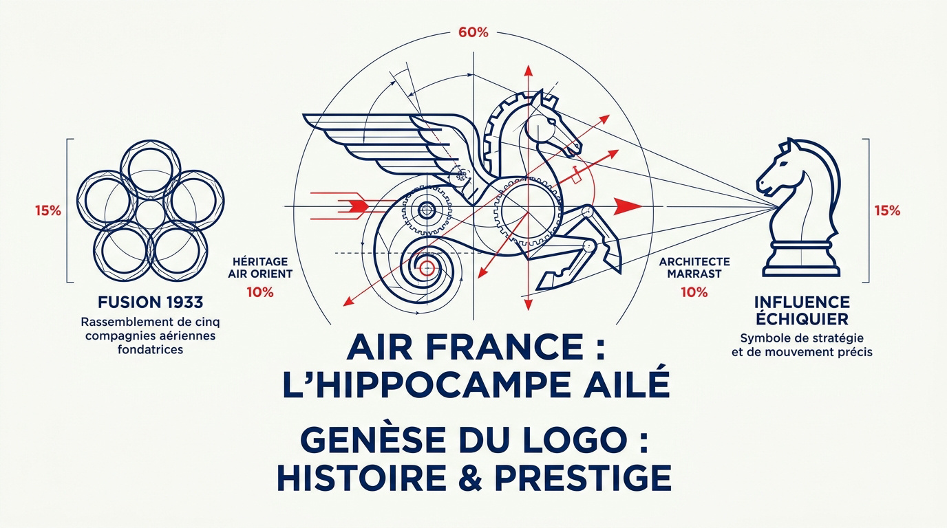 Évolution historique de l'hippocampe ailé Air France depuis 1933