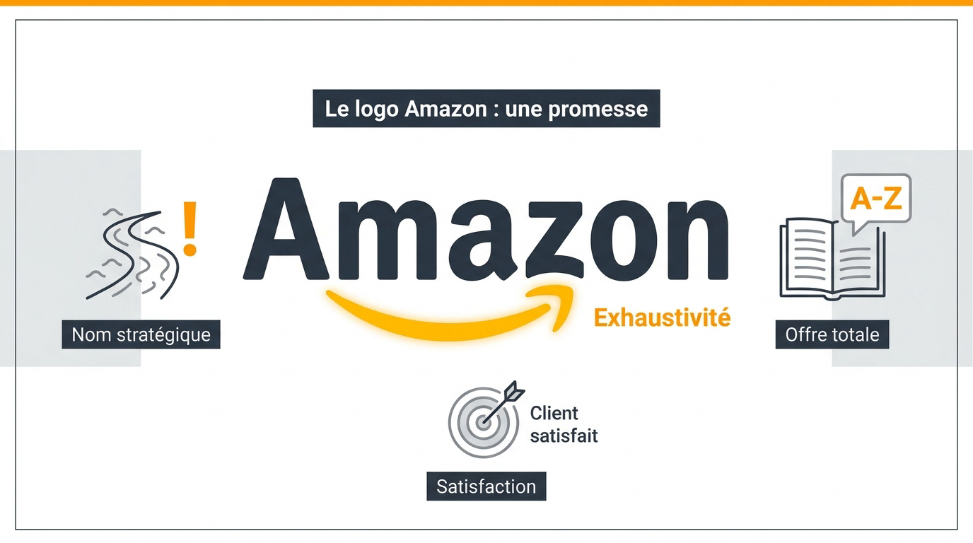 Analyse du logo Amazon montrant la flèche du A au Z