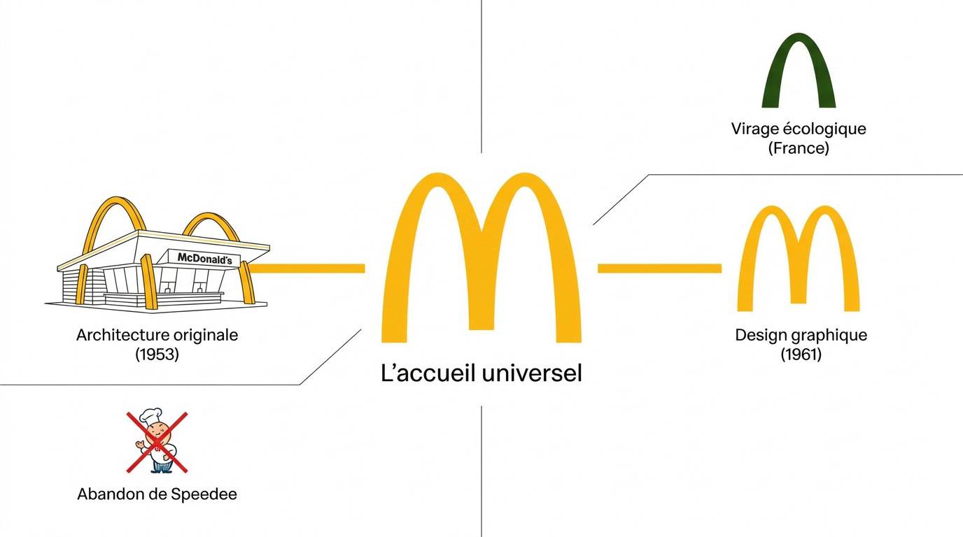 Évolution historique des arches McDonald's de l'architecture au logo graphique