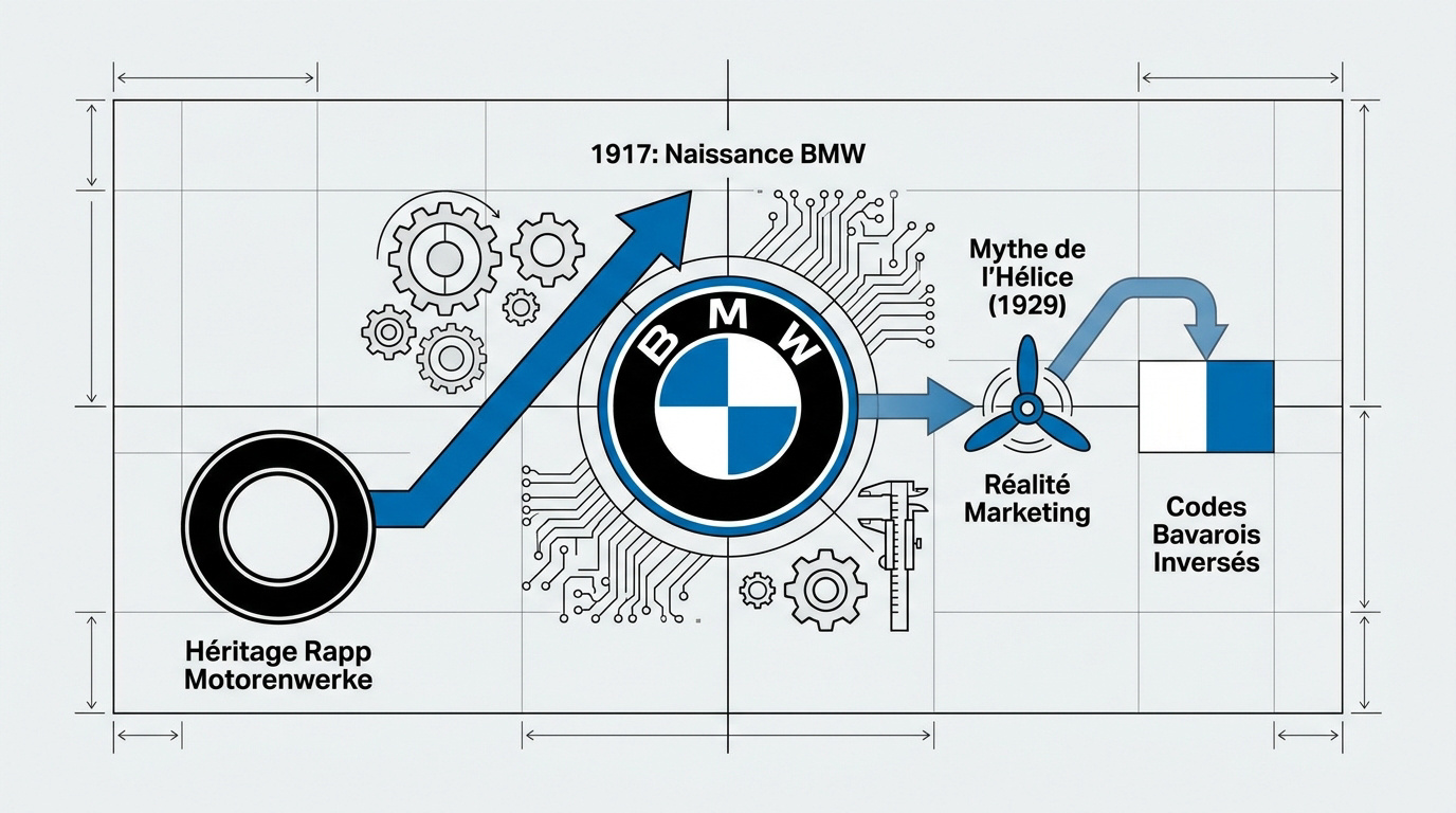 Évolution historique du logo BMW de 1917 à nos jours