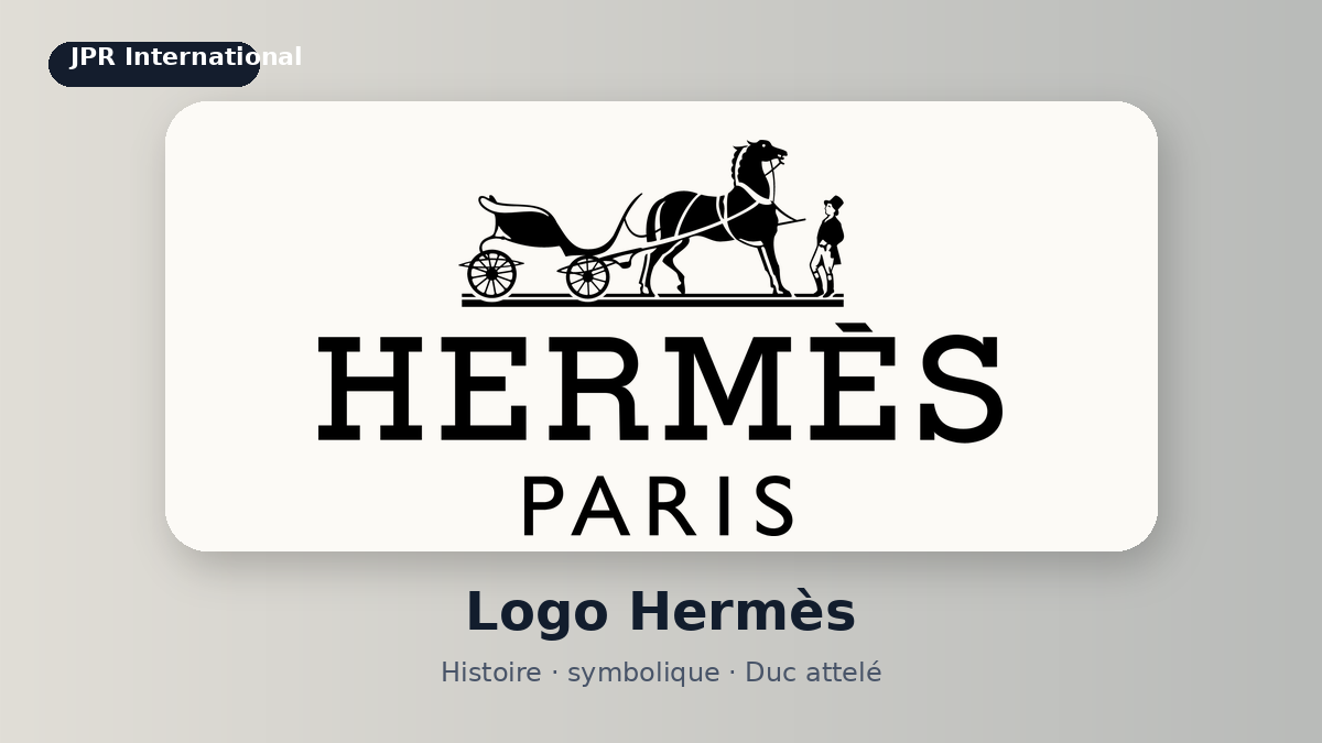 Logo Hermès Paris avec cheval, calèche et Duc attelé
