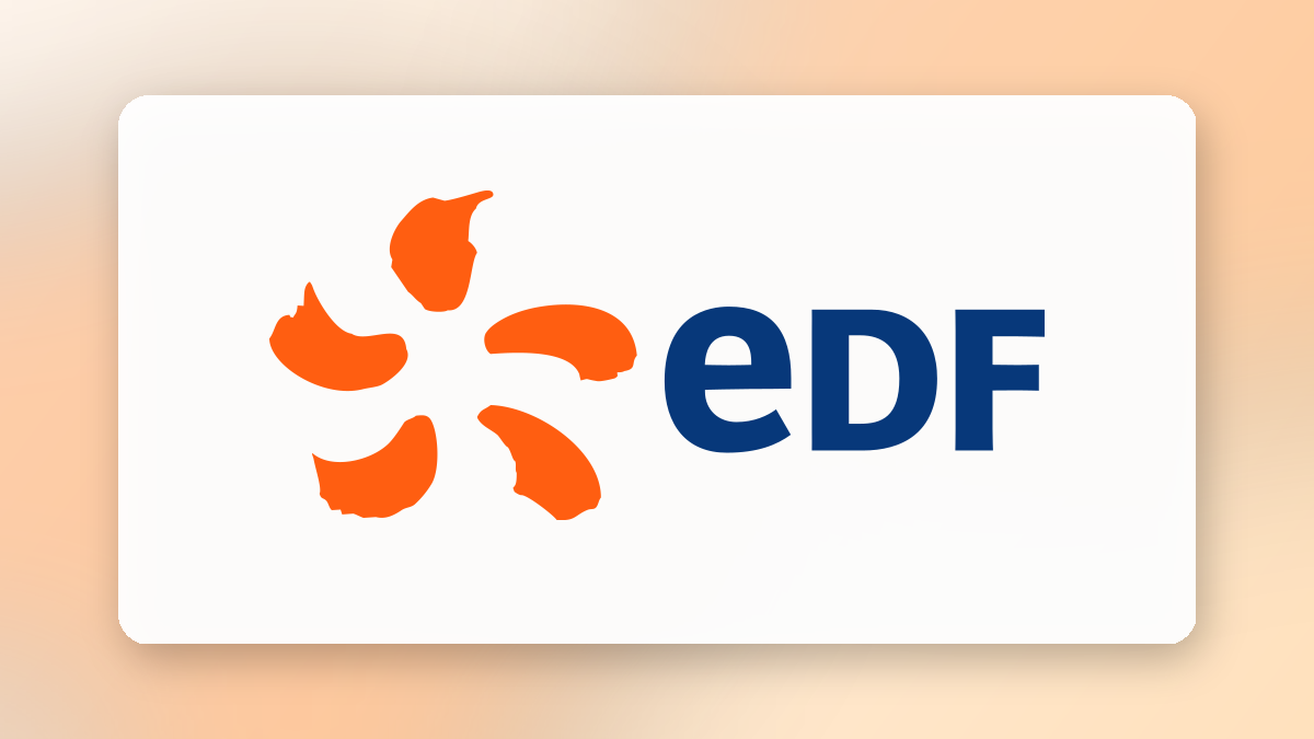 Logo officiel EDF sur fond clair orange