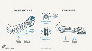 Souris ergonomique gaucher : prévenir les TMS au travail