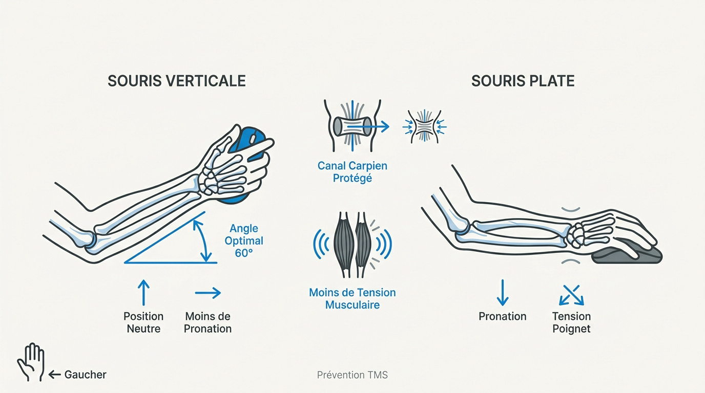 Souris ergonomique gaucher : prévenir les TMS au travail — couverture JPR International