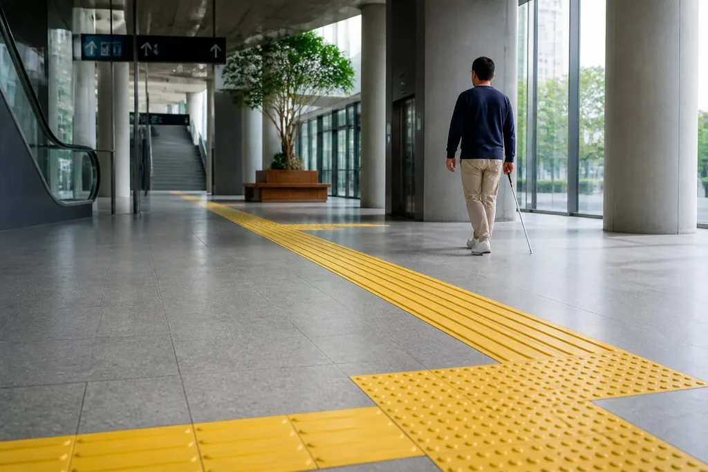 Bandes de guidage PMR : conformité et installation
