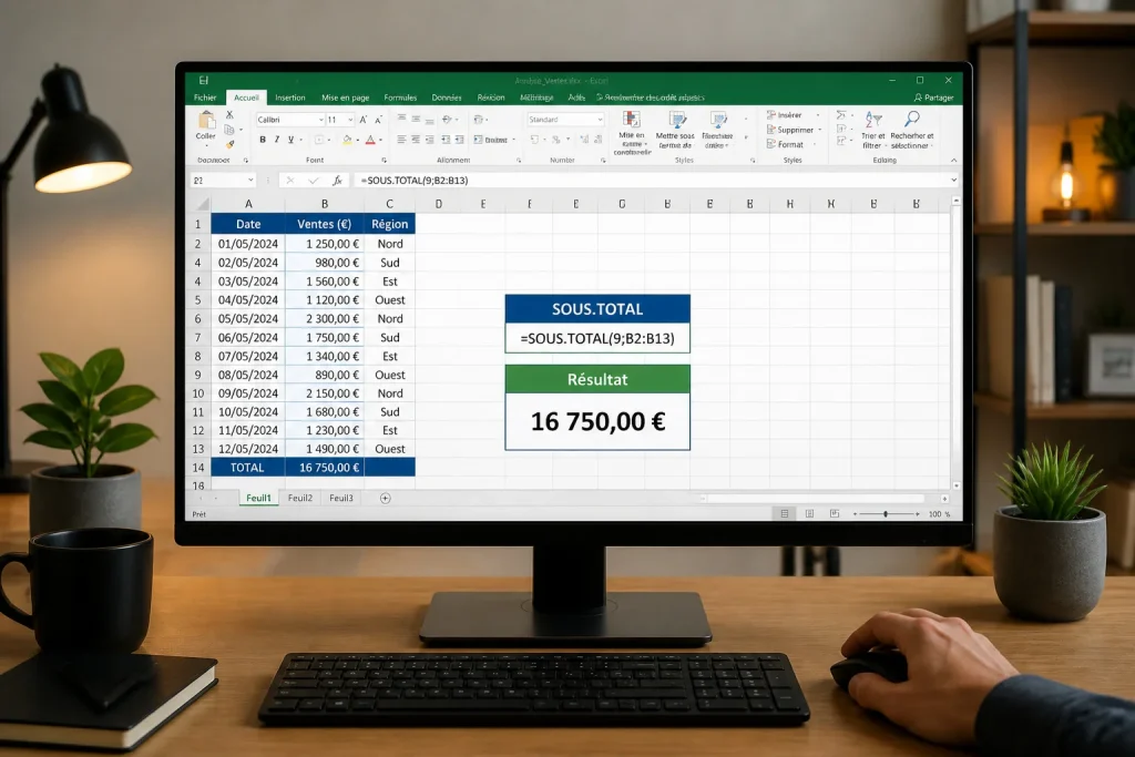 Excel : maîtrisez SOUS.TOTAL pour des calculs dynamiques