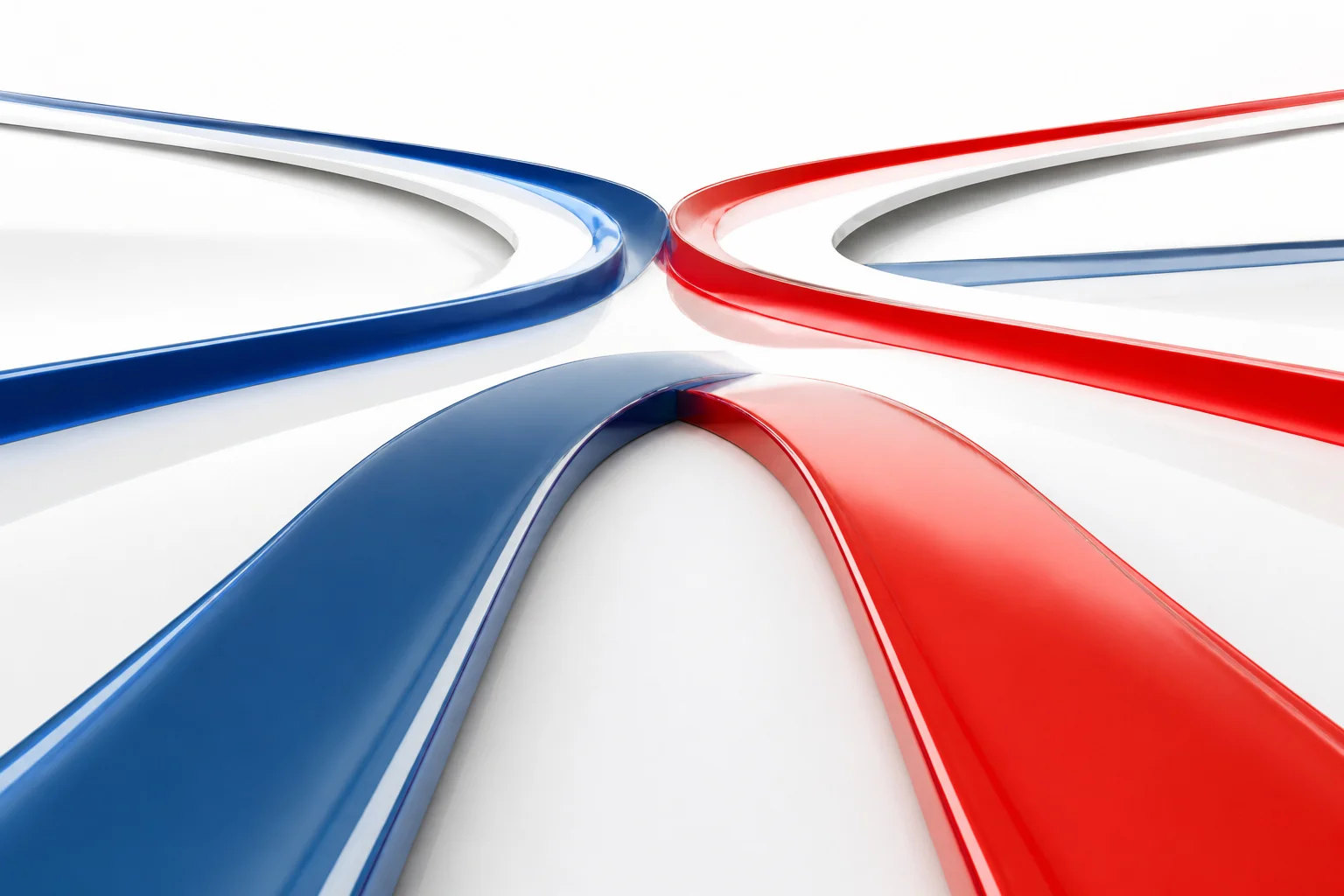 Carrefour abstrait rouge et bleu
