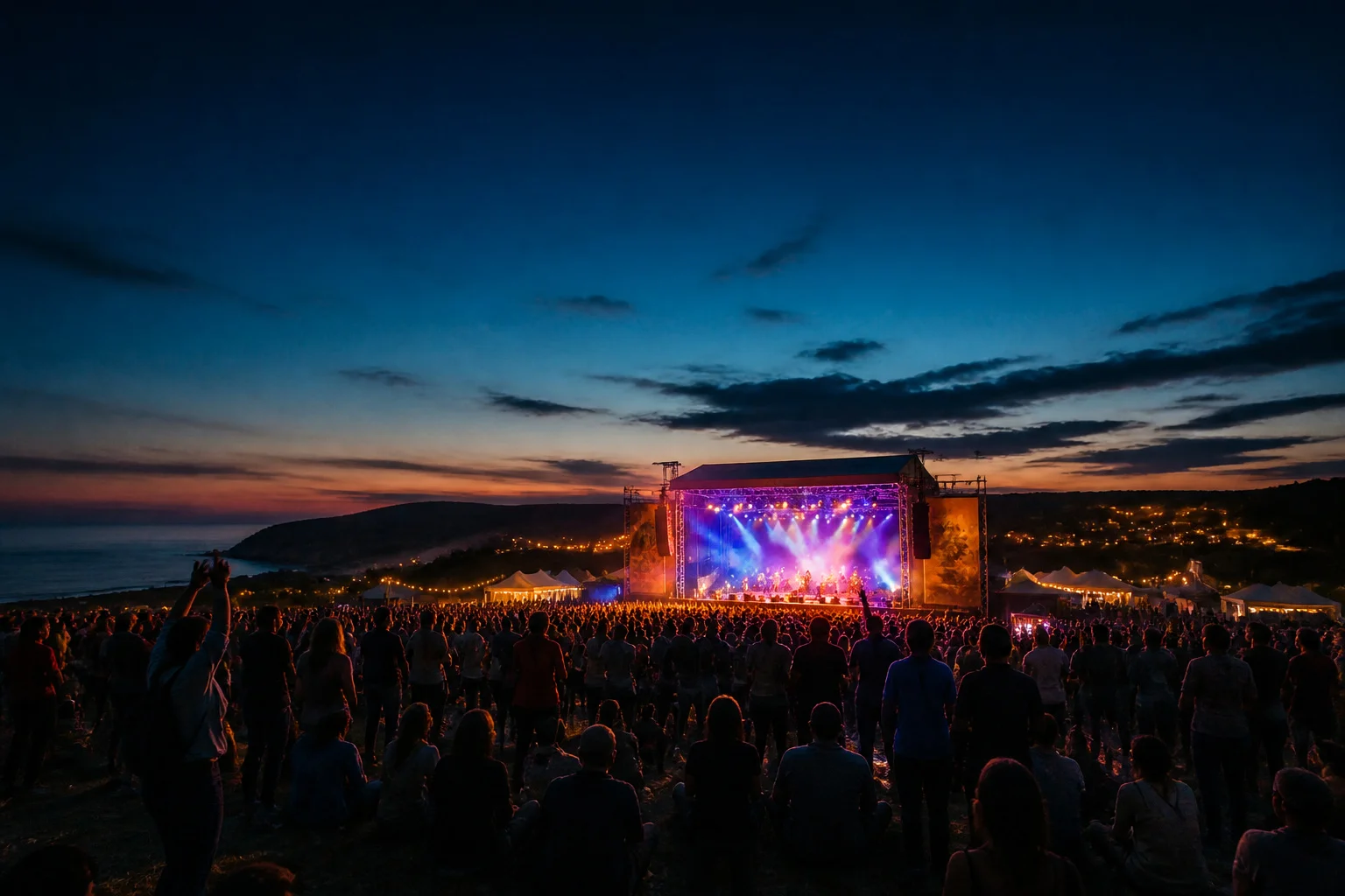 Festival de musique en plein air au crepuscule