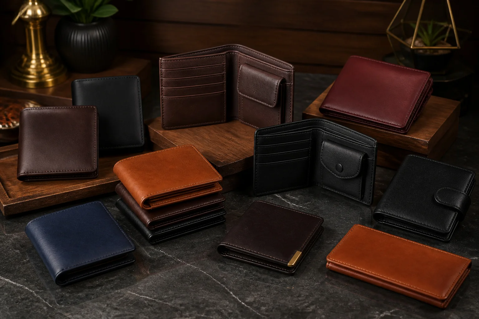 Collection de portefeuilles en cuir de luxe
