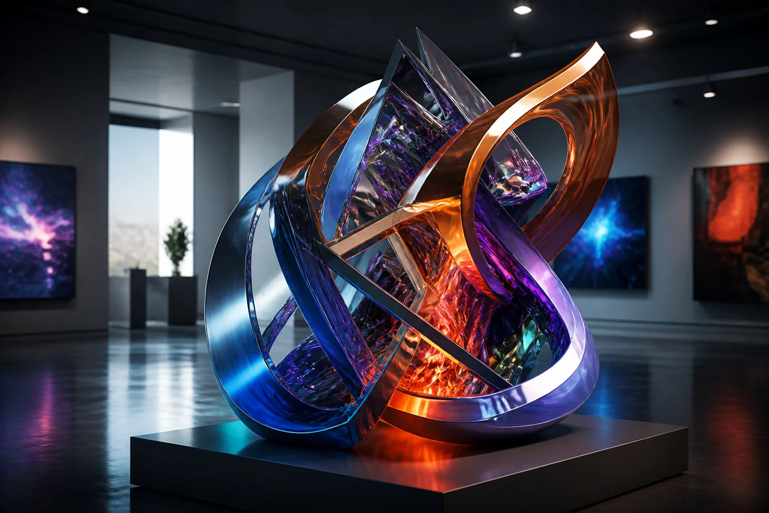 Sculpture abstraite lumineuse