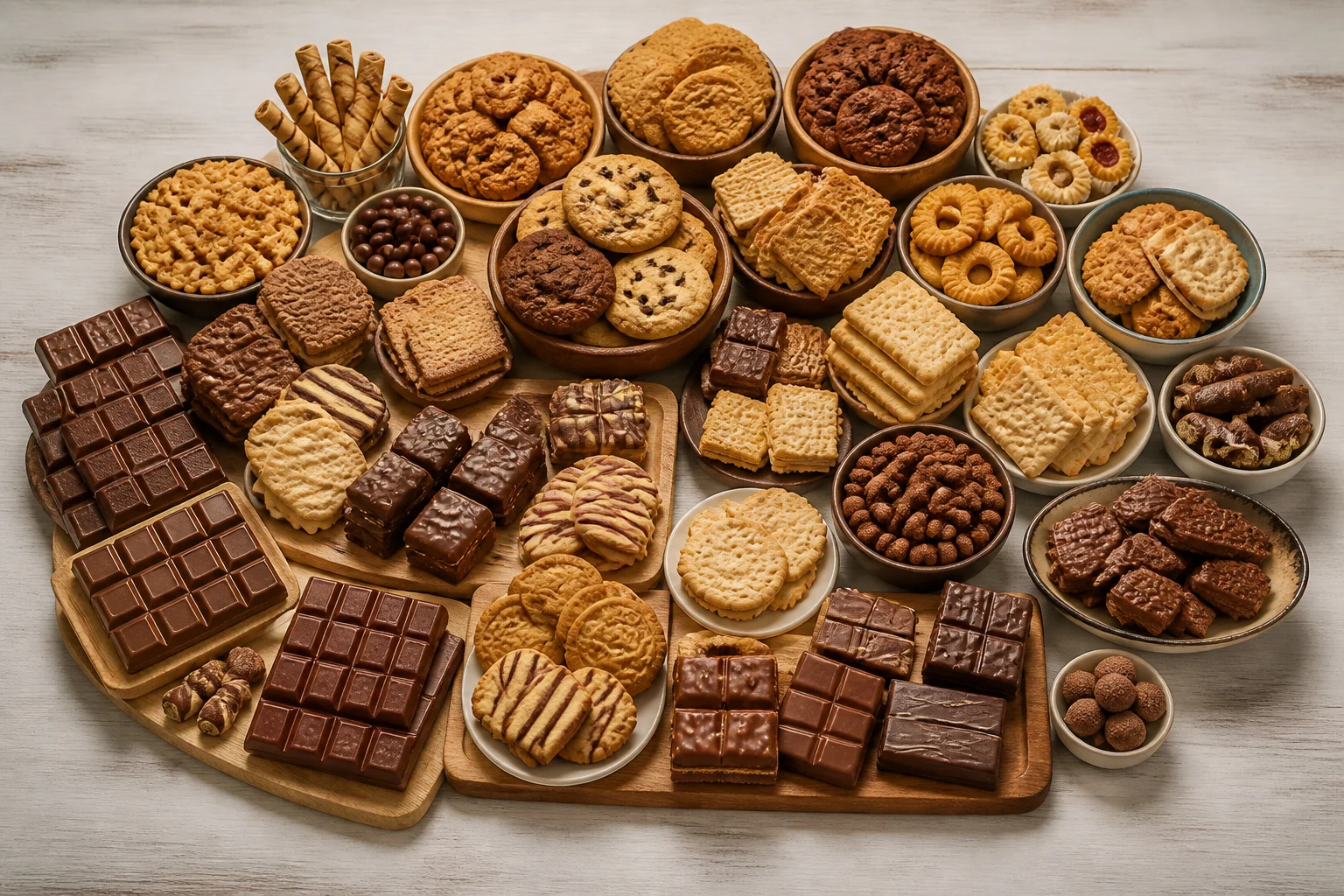 Assortiment gourmand de biscuits et chocolats