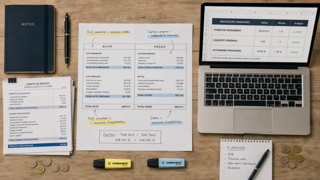Actif, passif, trésorerie : lire un bilan comptable sans se tromper