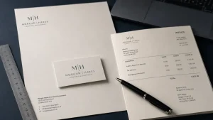 Logo expert comptable : sobriété, lisibilité et identité visuelle complète